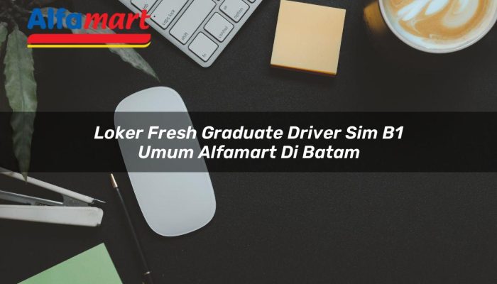 Loker Fresh Graduate Driver SIM B1 Umum Alfamart di Batam Tahun 2025